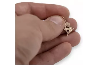 Русская роза розовая Советская 14к 585 золото СССР Богородица зодиак кулон vzp011