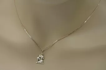 Rusă roz roz sovietic 14k 585 aur URSS Pandantiv zodiacal virgin vzp011