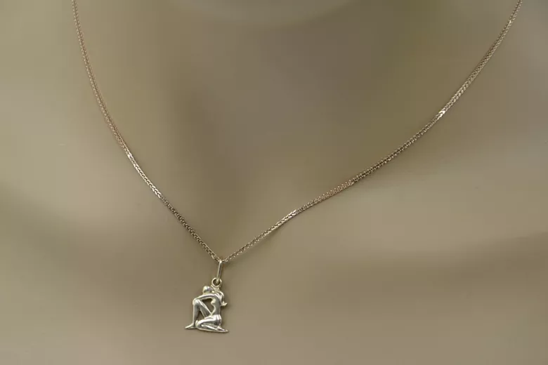 Rose Vintage 14k rose gold 585 Aries pendant Lady zodiac pendant vzp011
