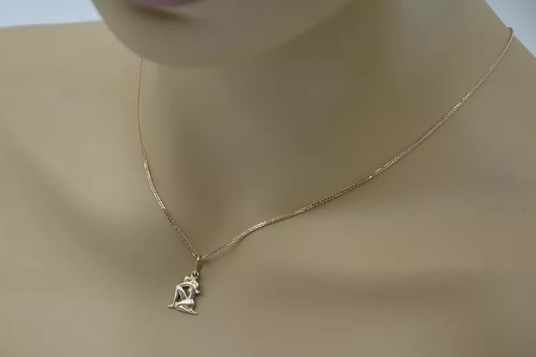 Rose Vintage 14k rose gold 585 Aries pendant Lady zodiac pendant vzp011