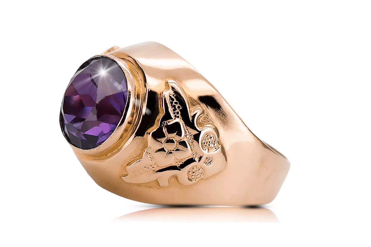 Russian Soviet rose 14k 585 gold Alexandrite Ruby Emerald Sapphire Zircon ring vrc078 Russian Soviet rose 14k 585 gold Alexandrite Ruby Emerald Sapphire Zircon ring vrc078