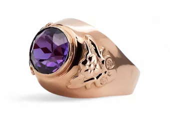 Russian Soviet rose 14k 585 gold Alexandrite Ruby Emerald Sapphire Zircon ring  vrc078