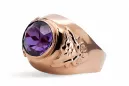 Ruso soviético rosa 14k 585 oro Alexandrite Ruby Esmeralda zafiro anillo Zircon vrc078