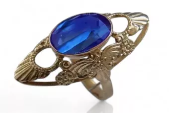 Sovietų 14k 585 aukso Rusijos rožinio aukso žiedas su Aleksandrinu Rubinu Sapiru Smaragdu Zirkonija vrc174