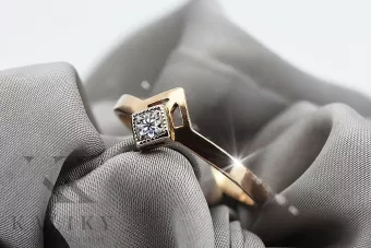 خاتم روز روسي سوفييتي من الذهب عيار 14 قيراطًا مرصع بأحجار ألكسندريت والياقوت والزمرد والزفير والزركون vrc313