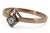 Rose pink 14k gold 585 Diamond ring vrd313r Russian Soviet Vintage style