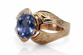 Ring z ružového červeného zlata 14k 585 s Alexandrite VRC135 Russian Ruská vintage štýl