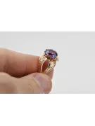 Rosă sovietică rusă 14k 585 aur alexandrit rubin smaragd safir zircon inel vrc135