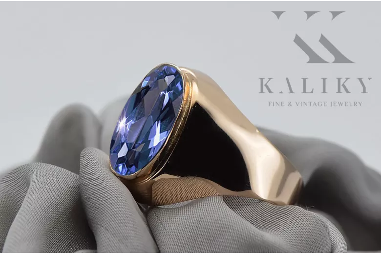 Russe rose soviétique 14k 585 or Alexandrite Ruby Emerald Sapphire Zircon ring vrc077