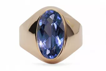 Rusijos sovietinės rožės 14k 585 aukso Aleksandrito Rubino smaragdo safyro cirkonio žiedas vrc077