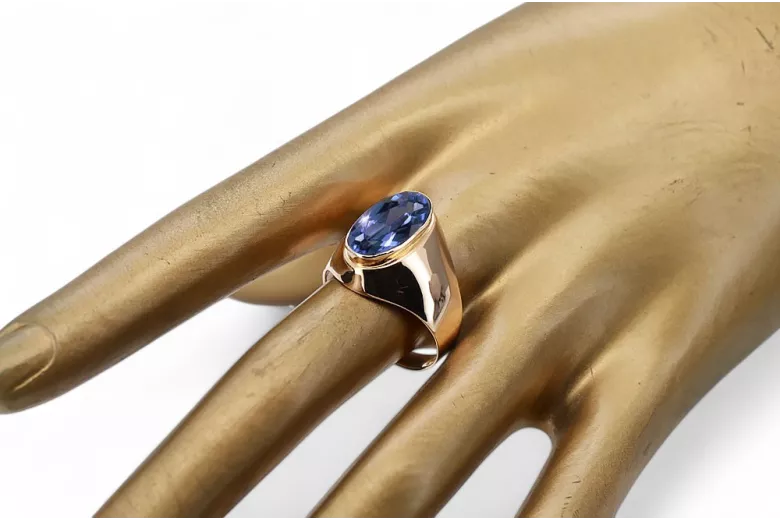 Russian Soviet rose 14k 585 gold Alexandrite Ruby Emerald Sapphire Zircon ring  vrc077