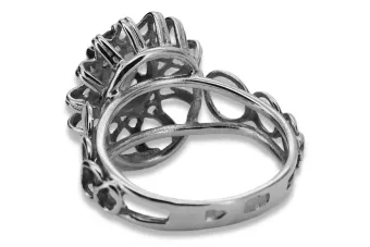 Sovietinis 14k 585 aukso rusiško rožinio aukso žiedas su Aleksandrito Rubino safyro smaragdo kubinis cirkonis vrc032