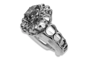 Sovietinis 14k 585 aukso rusiško rožinio aukso žiedas su Aleksandrito Rubino safyro smaragdo kubinis cirkonis vrc032