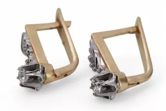 Рожевий білий 14k gold585 діамант сережки ved150rw Вінтажний російський радянський стиль