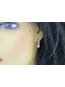 الأقراط الوردية الوردية البيضاء الذهبية 14 كارت 585 الماس ved150rw النمط السوفيتي الروسي