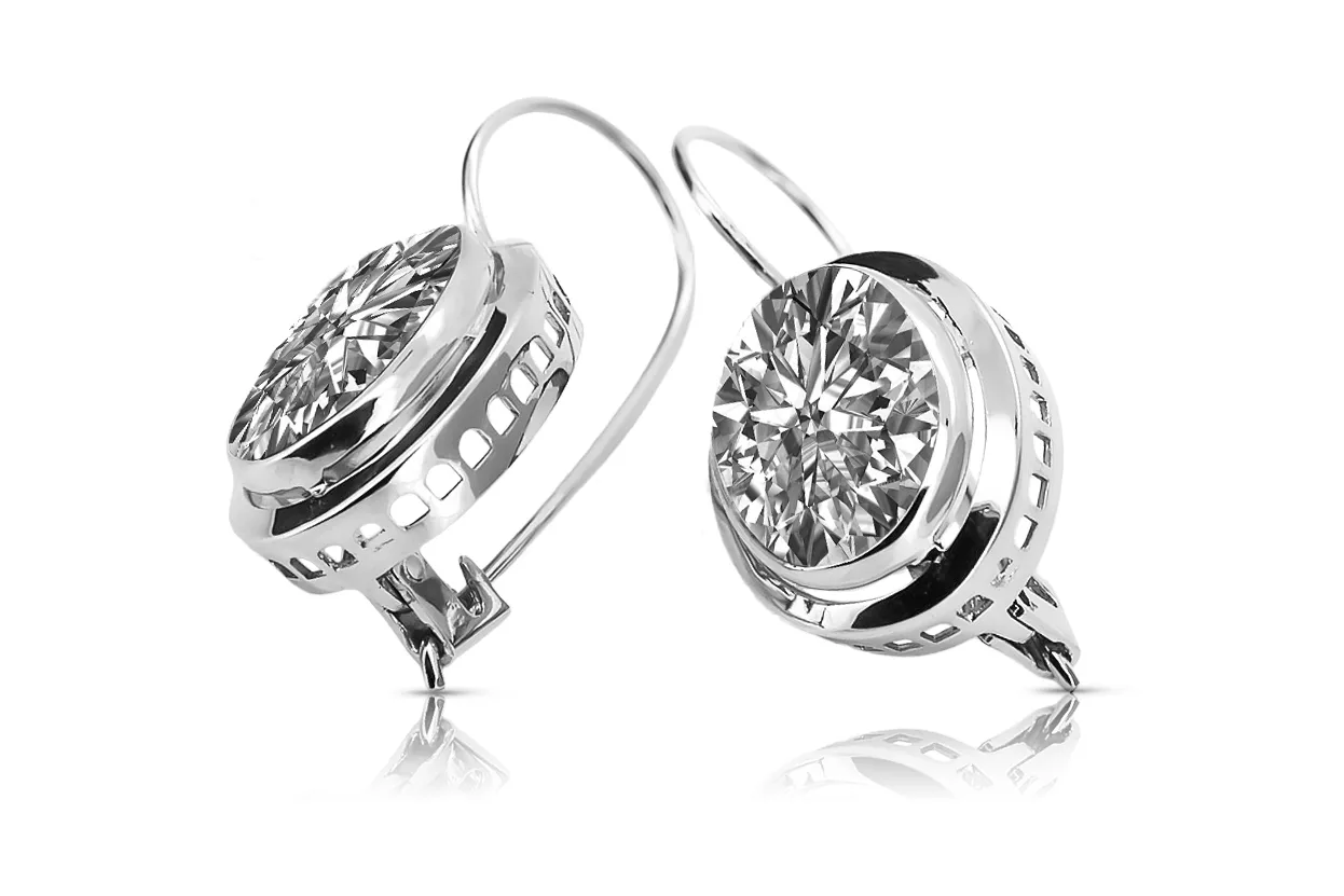 Vintage 925 Silver Setting earrings vec114s