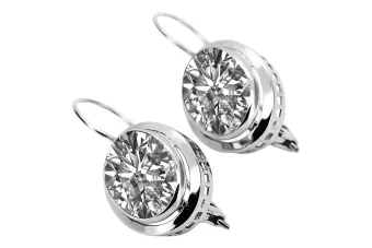 Pendientes Rusos Vintage Plata 925 Engaste vec114s