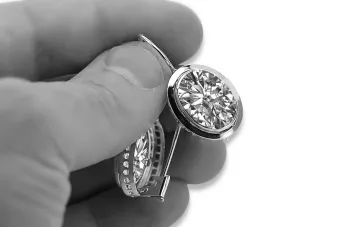 Pendientes Rusos Vintage Plata 925 Engaste vec114s