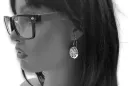 Vintage 925 Silver Setting earrings vec114s
