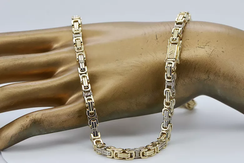 Yellow 14k 585 gold Bizantina Excellent solid bracelet cb097yw