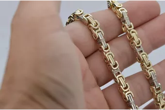 Gelbgold 14 Karat 585 Bizantina Ausgezeichnetes massives Armband cb097yw