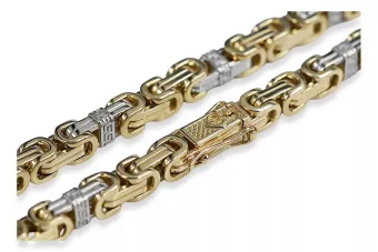Pulsera sólida excelente Bizantina oro amarillo 14k 585 cb097yw