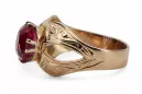 Anillo Rubí Oro rosa antiguo original de 14k Estilo vintage vrc135r