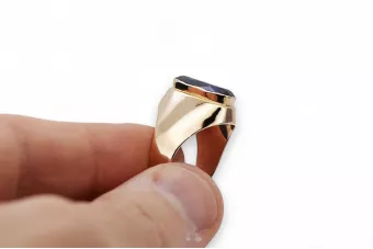 Sapphire ring Original Vintage 14K product with pink gold vintage jewelry VRC077