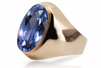 Anillo Zafiro Oro rosa antiguo original de 14k Artesanía vintage vrc077r