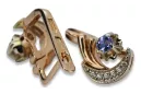 Rose pink 14k gold 585 alexandrite zircon earrings vec093rw Russian Soviet Vintage style