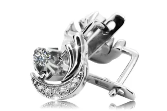 Earrings Vintage Jewlery Setting Original Vintage 14K Rose White Gold vec093rw