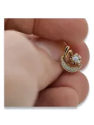 Náušnice Cubic Zirconia Original Vintage 14k Ružové a biele zlato Vintage VEC093W