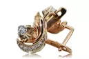 Rosa blanco 14k oro585 pendientes de diamante ved093rw Estilo soviético ruso vintage