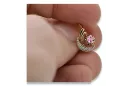Rose white 14K gold 585 amethyst diamonds earrings ved093rw-am Russian Soviet Vintage style