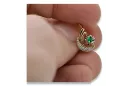 Ruso 14K Rose blanco oro pendientes diamantes de esmeralda ruso estilo vintage ved093rw-em