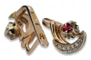 Russian 14K Rose White Gold Ruby diamonds earrings Russian Soviet Vintage style ved093rw-rb