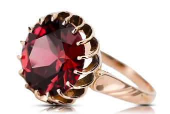 Rubí Oro rosa antiguo original de 14k Anillo Joyería vintage vrc035r