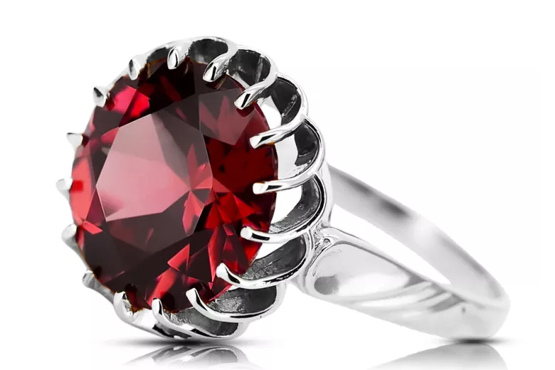 Ring Vintage craft Ruby Sterling silver 925 vrc035s