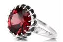 Ring Vintage craft Ruby Sterling silver 925 vrc035s