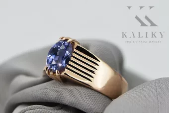 Руски съветски розов 14k 585 злато Александрит Рубин Изумруд Sappeng_Latn циркон пръстен vrc007