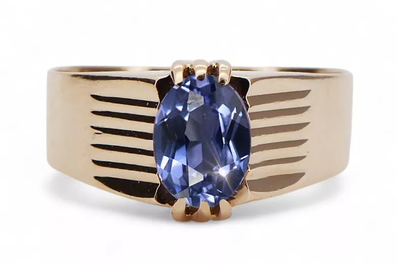 Ruso soviético rosa 14k 585 oro Alexandrite Ruby Esmeralda zafiro anillo Zircon vrc007