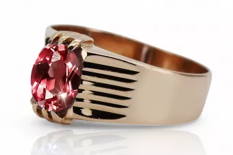 Anillo Vintage Rubí Oro rosa antiguo original de 14k vrc007r