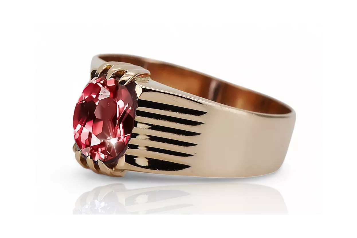 Inel Rubin Original vintage din aur roz de 14k Stil Vintage vrc007r