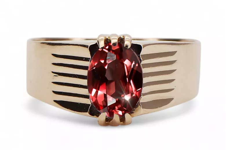 Rubinrot Originales Vintage-Roségold aus 14 Karat Ring Vintage Handwerk vrc007r