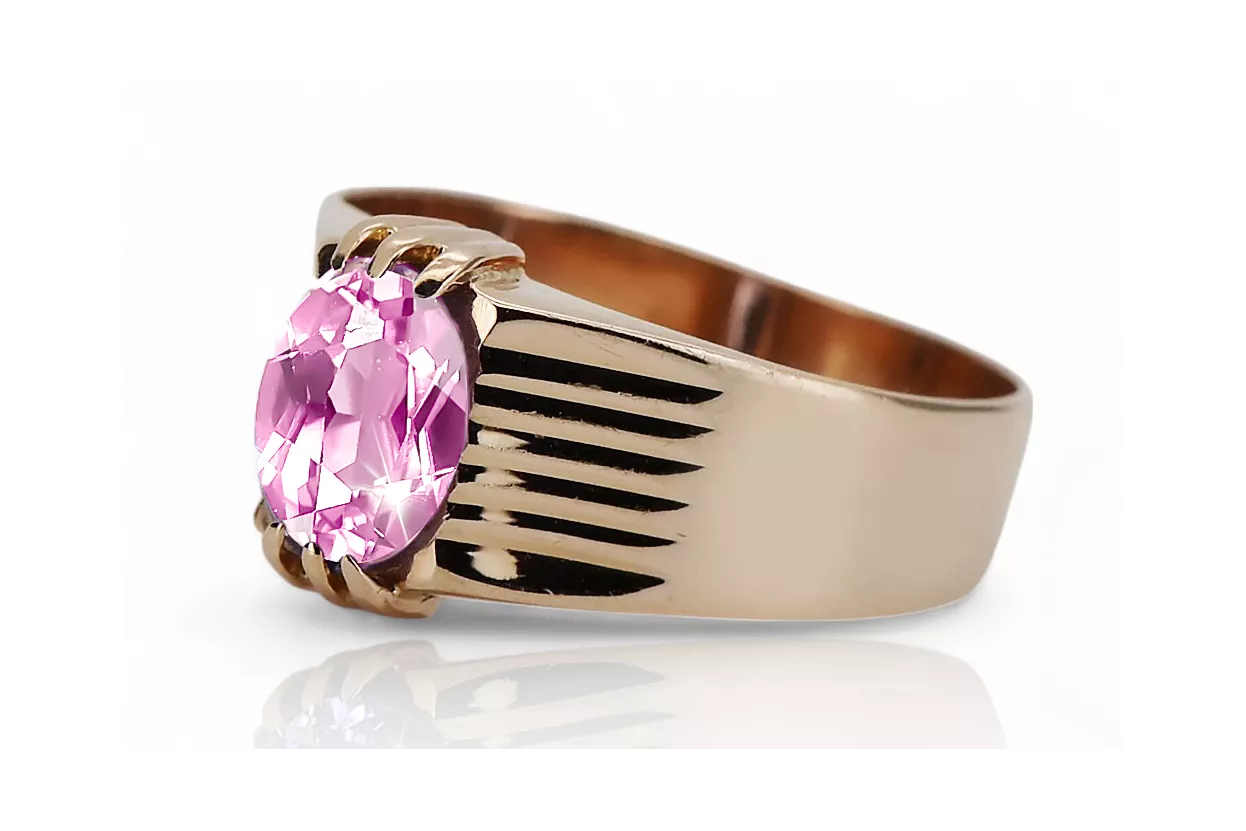 Ring Vintage Handwerk Amethyst Originales Vintage-Roségold aus 14 Karat vrc007r