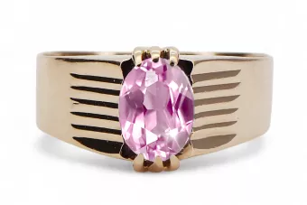 Amatista Oro rosa antiguo original de 14k Anillo Artesanía vintage vrc007r