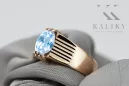 Originalus 14k rožinio aukso vintage Akvamarinas Žiedas Vintažiniai amatai vrc007r