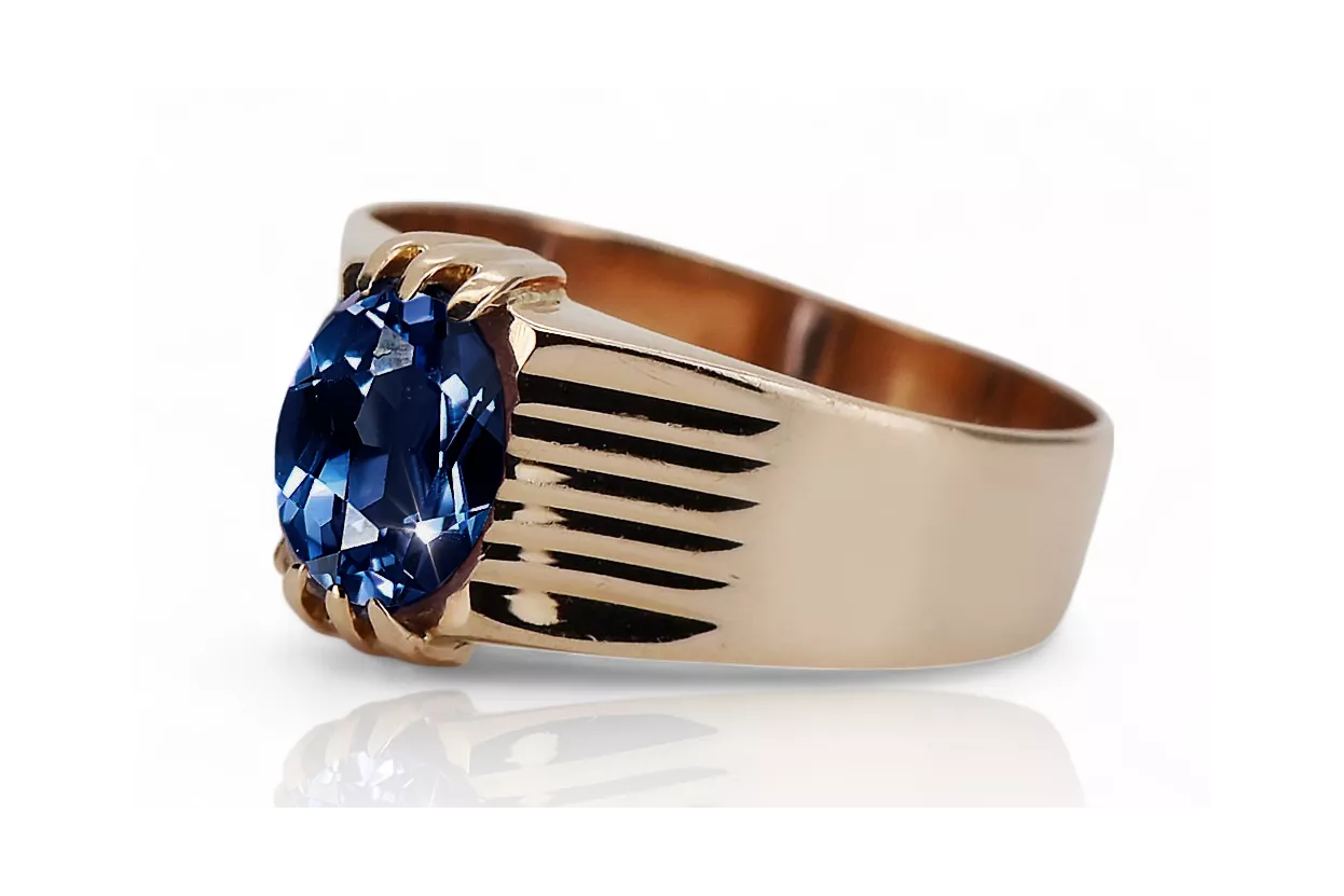 Sapyras Originalus 14k rožinio aukso vintage Žiedas Vintažinis stilius vrc007r