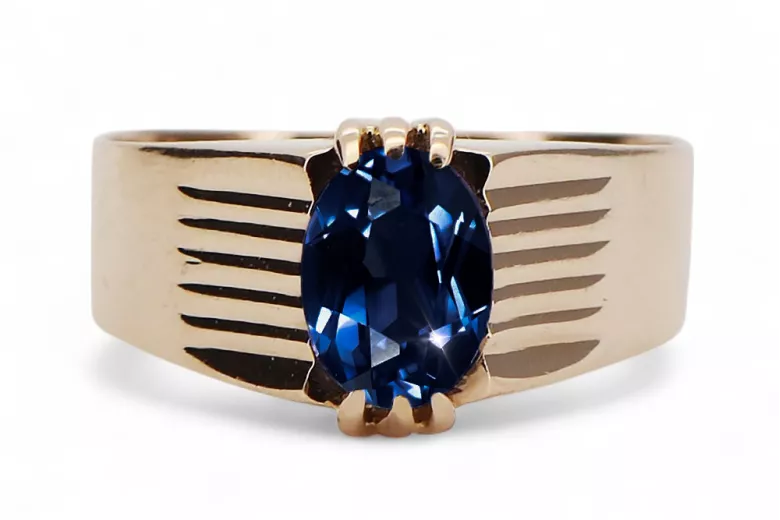 Vintage Schmuck Ring Saphir Originales Vintage-Roségold aus 14 Karat vrc007r