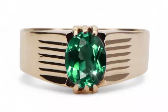 Винтаж Кольцо Изумруд Оригинальное винтажное розовое золото 14 карат vrc007r